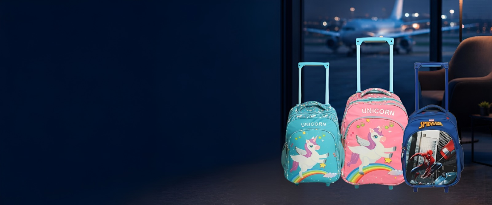 Kids trolley bag ready for family travel